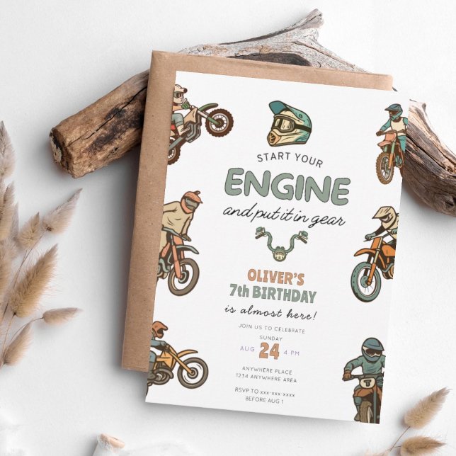 Dirt bike boy 7th birthday invitation (Creator Uploaded)