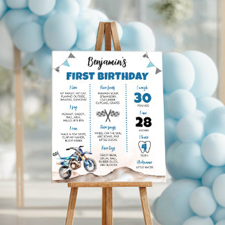Dirt Bike Boy Birthday Party Milestone Sign