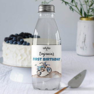 Dirt Bike Boy Birthday Party Water Bottle Labels