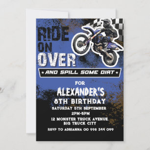Dirt Bike Boy Blue 2nd 3rd 4th 6th 7th 8th 9th Invitation