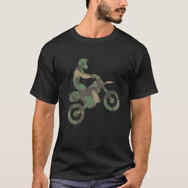 Dirt Bike Camouflage Rider Biker Motorcycle Camo O T-Shirt (Front)