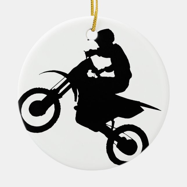 DIRT BIKE CERAMIC TREE DECORATION (Front)