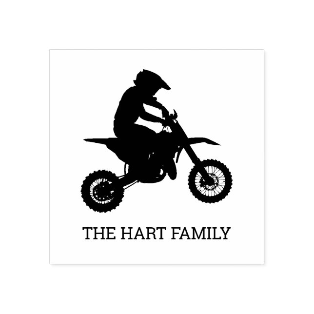 Dirt Bike Custom Name Motocross Rubber Stamp (Imprint)