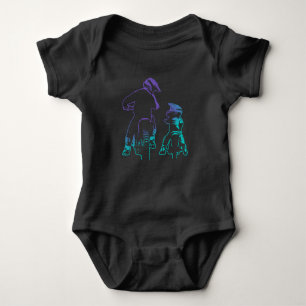 Dirt Bike Dad and Son Motocross Biking Baby Bodysuit