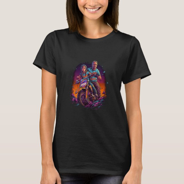 Dirt Bike Dad Father Daughter Motorcycle Riding Mo T-Shirt (Front)