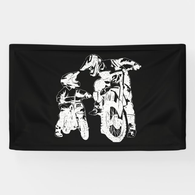 Dirt Bike Dad Motocross Motorcycle Biker Father Banner (Horizontal)