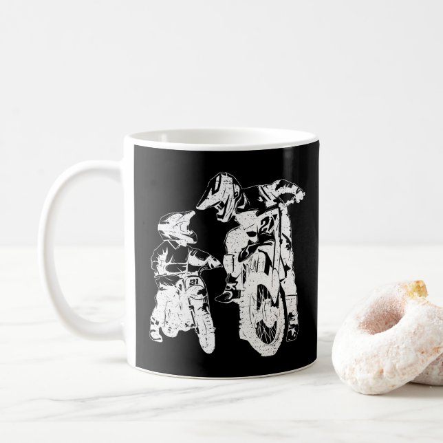 Dirt Bike Dad Motocross Motorcycle Biker Father Coffee Mug (With Donut)