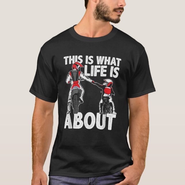 Dirt Bike Dad Motocross Motorcycle Biker Father Ki T-Shirt (Front)