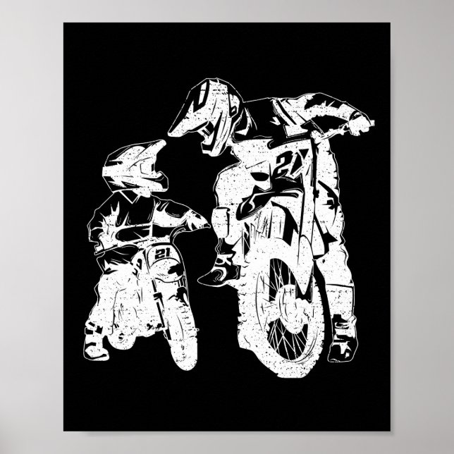 Dirt Bike Dad Motocross Motorcycle Biker Father Poster (Front)