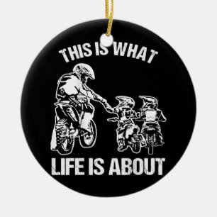 Dirt Bike Dad Motocross Motorcycle FMX Biker Ceramic Tree Decoration