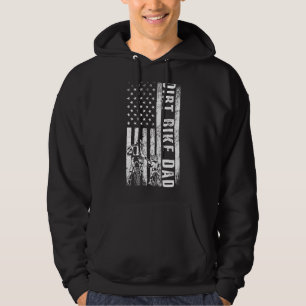 Dirt Bike Dad Usa Flag Motorcycle Fmx Biker Father Hoodie