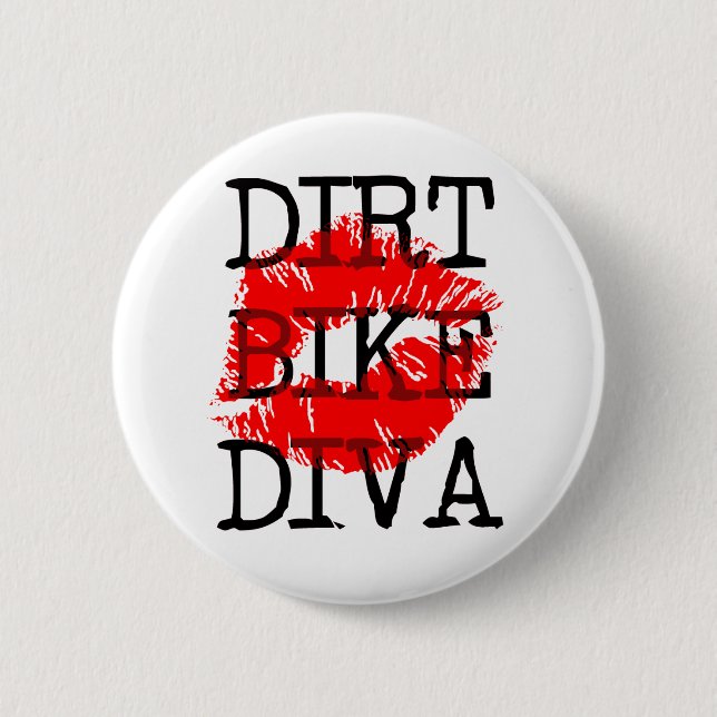 Dirt Bike Diva Motocross Button (Front)