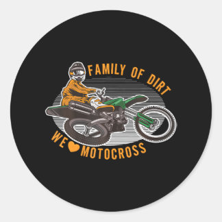 Dirt Bike Family MX Motorcycle Motocross Racing Classic Round Sticker