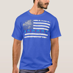Dirt Bike Gift Braap Flag America Motocross T-Shirt