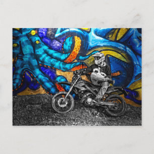 Dirt Bike Graffiti Urban Street Art Postcard