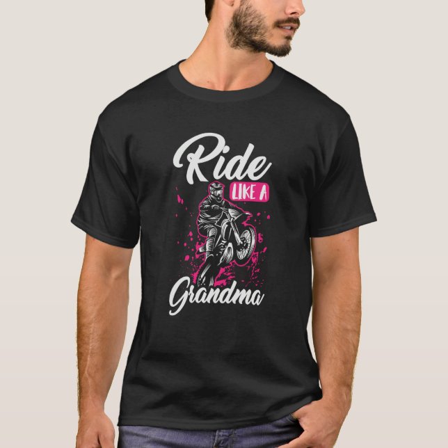 Dirt Bike Grandmother Mx Motocross Dirt Biking Gra T-Shirt (Front)