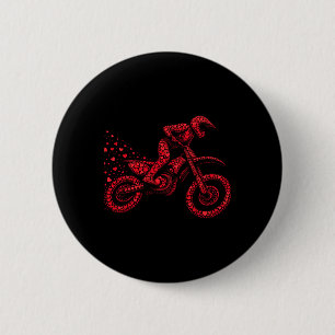 Dirt Bike Heart Biker Boys Womens Mens Valentine D 6 Cm Round Badge