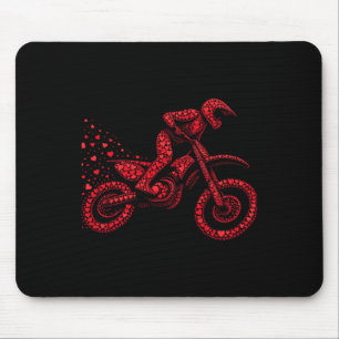 Dirt Bike Heart Biker Boys Womens Mens Valentine D Mouse Mat