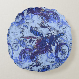 Dirt-Bike Heaven - Motocross Racers Round Cushion