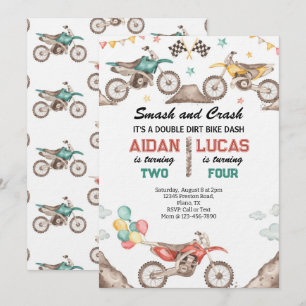 Dirt Bike Joint Birthday Party Invitation