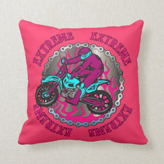 Dirt Bike Jumper Pink Girls Decorative Pillow