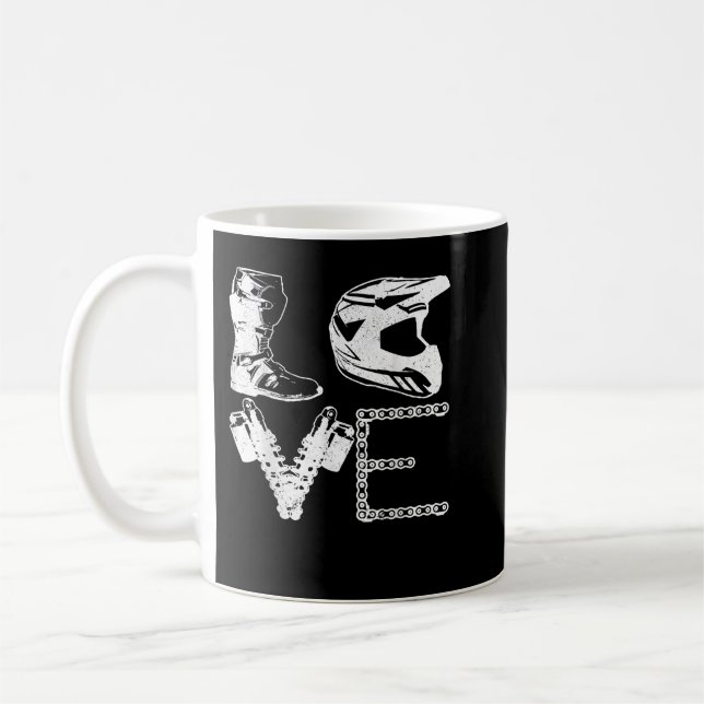 Dirt Bike LOVE Motocross MX Enduro Biker Gift  Coffee Mug (Left)
