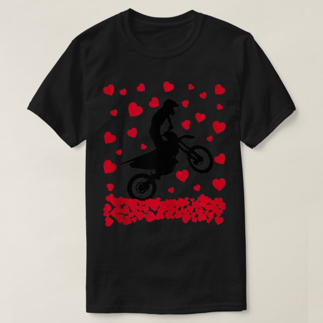 Dirt Bike Lover Men Women Dirt Bike Heart Valentin T-Shirt (Design Front)