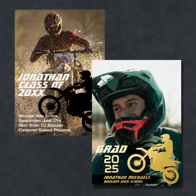 Dirt Bike Motocross 2 Photo Modern Graduation (Creator Uploaded)
