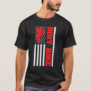 Dirt Bike Motocross American Flag Biker 4th Of Jul T-Shirt