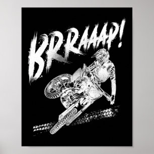 Dirt Bike Motocross Brraaap! Vintage Poster