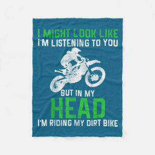 Dirt Bike Motocross Enduro Funny Quote Motorcycle  Fleece Blanket