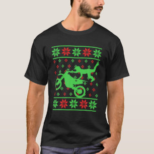 Dirt Bike Motocross Enduro Ugly Christmas Motorbik T-Shirt