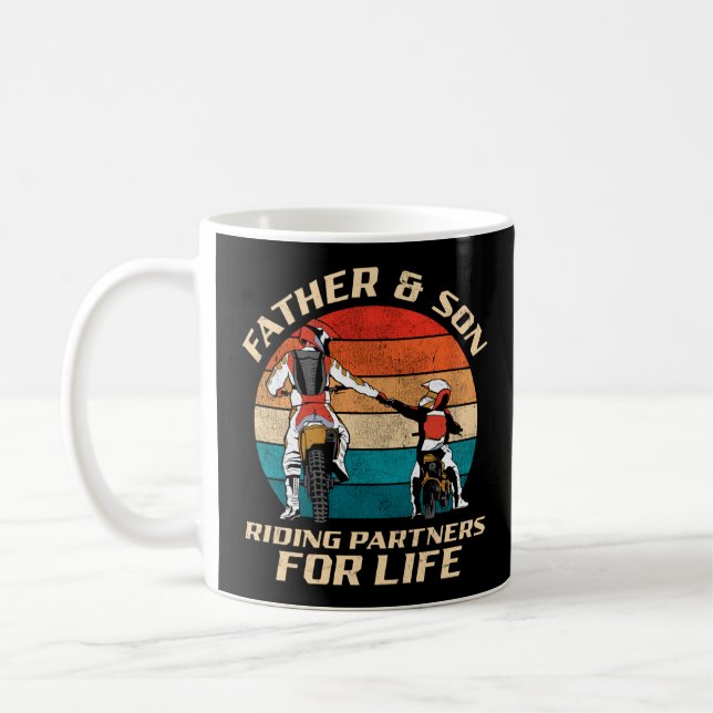 Dirt Bike Motocross Father & Son Riding Partners Coffee Mug (Left)