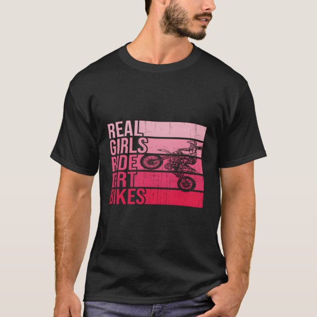 Dirt Bike Motocross Girls Gift I Ride Racing Girl T-Shirt (Front)