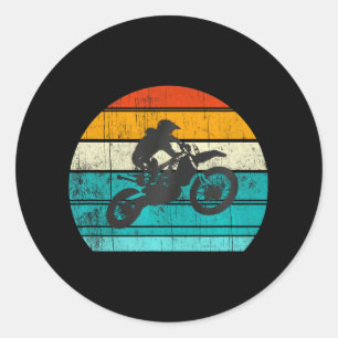 Dirt Bike Motocross Motorcycle Boys Men Classic Round Sticker