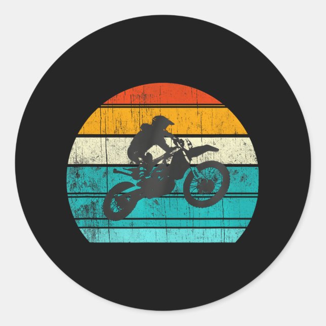 Dirt Bike Motocross Motorcycle Boys Men Classic Round Sticker (Front)