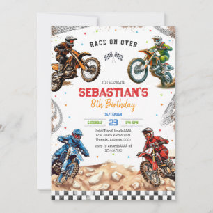 Dirt Bike Motocross Motorcycle Racing Boy Birthday Invitation