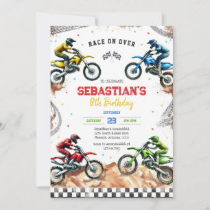 Dirt Bike Motocross Motorcycle Racing Boy Birthday Invitation