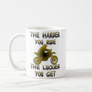 Dirt Bike Motocross Mug Harder Luckier