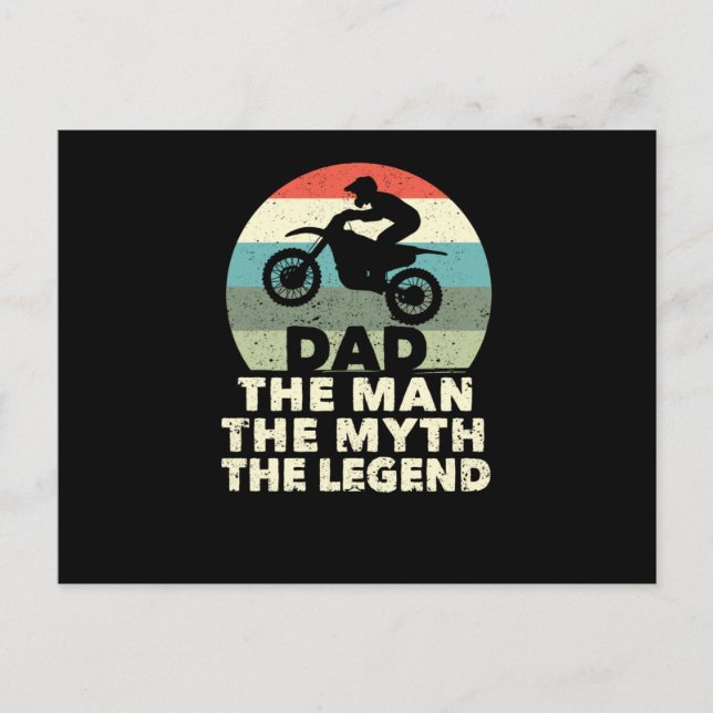 Dirt Bike Motocross MX Rider Dad The Man The Myth Postcard (Front)