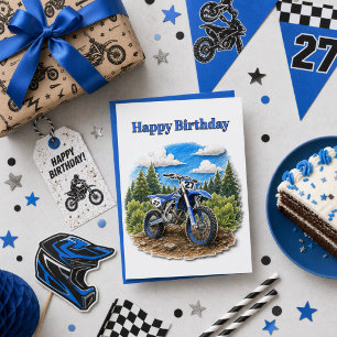 Dirt Bike Motocross Racing Happy Birthday Boys Card
