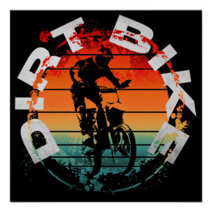 Dirt bike motocross rider poster