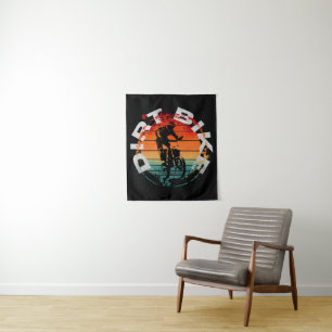 Dirt bike motocross rider tapestry
