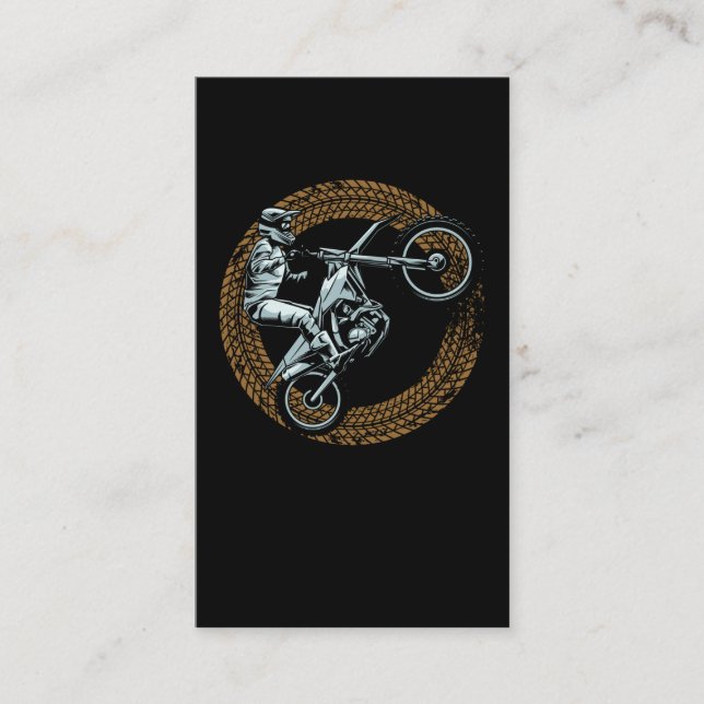Dirt Bike Motocross Wheel Motorbiker Business Card (Front)