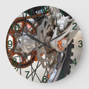 Dirt Bike Motorbike Wheel Cogs, Lge Wallclock
