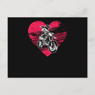 Dirt Bike Motorcross MX Rider Valentine's Day Bike Postcard