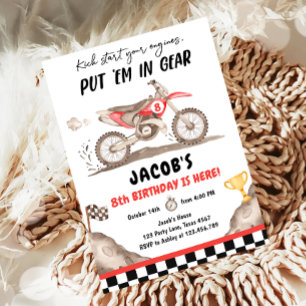 Dirt Bike Motorcross Racing Biking Boy Birthday Invitation