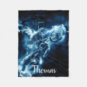 Dirt Bike Motorcycle Motocross Racing Personalised Fleece Blanket
