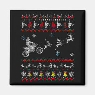 Dirt Bike Motorcycle Pajama Ugly Christmas Biker  Magnet
