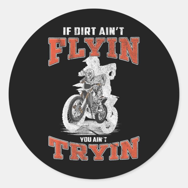Dirt Bike Motorcycle Supercross MX Motocross Classic Round Sticker (Front)